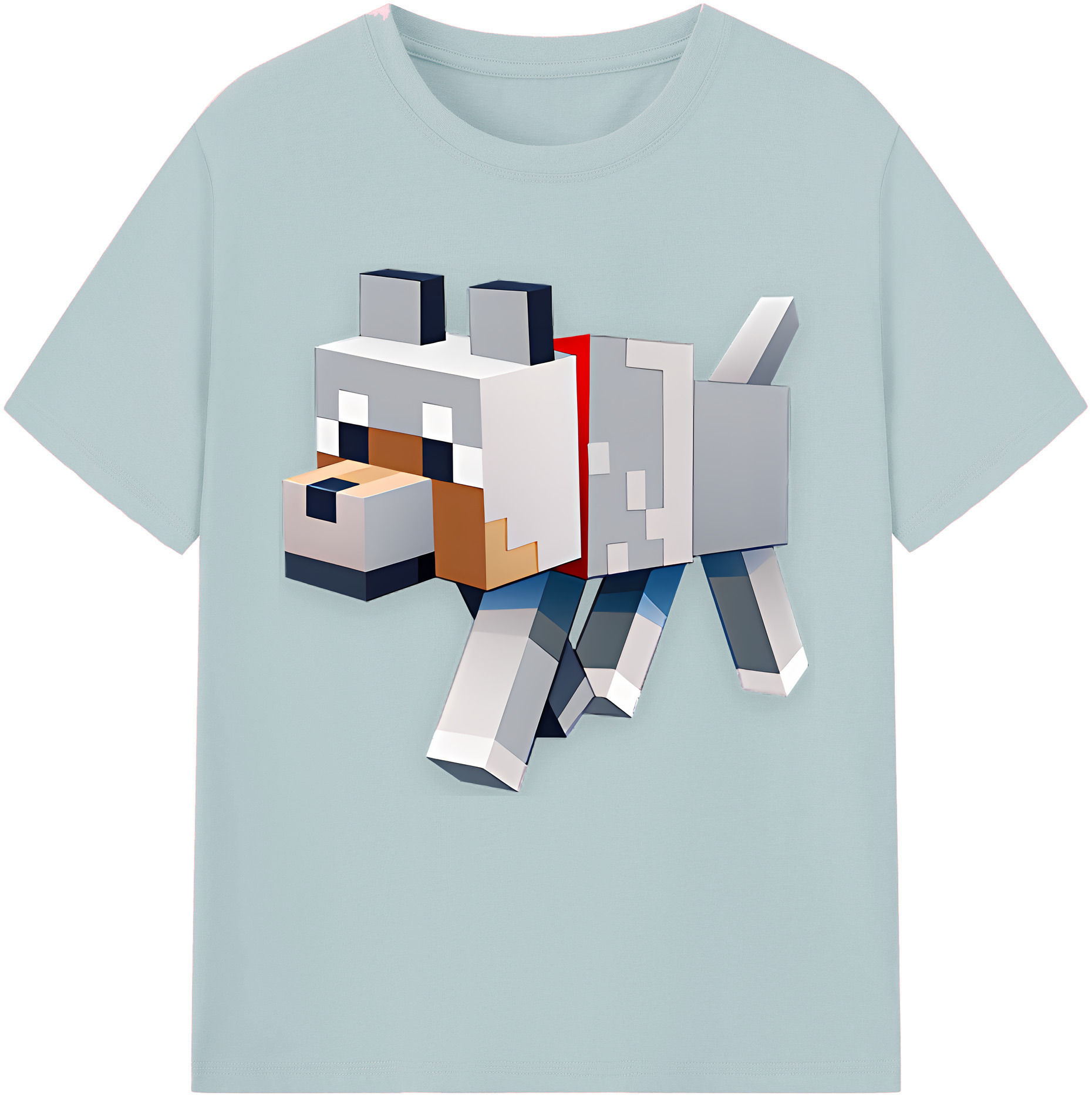 （画像用） マインクラフト ブロックの世界 Minecraft MC Block world 綿100％半袖Tシャツ（フロントプリント）